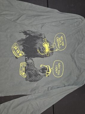 Boy's Gray Graphic Long-Sleeve Tee with Yellow Print